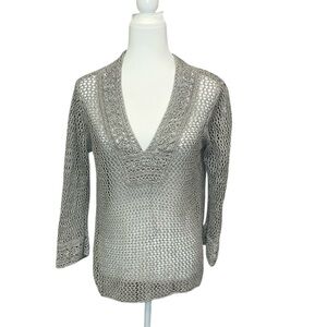 Tommy Bahama Gray Knit Blouse